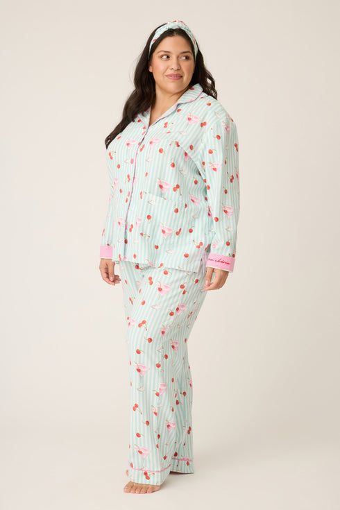 Pj Salvage Flannels Ma Cherie Cherry Print 3-Piece PJ Set